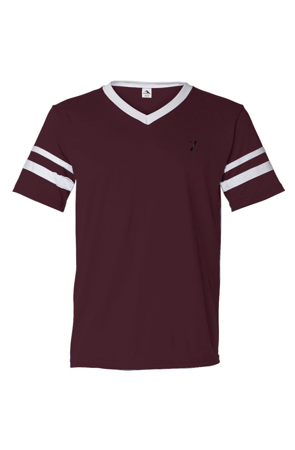 V-Neck Striped Sleeves Jersey