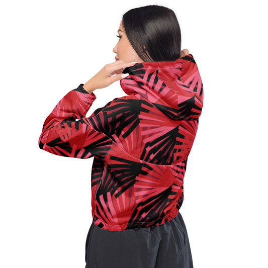 Red Cropped Windbreaker