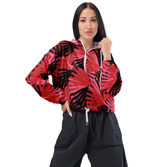 Red Cropped Windbreaker