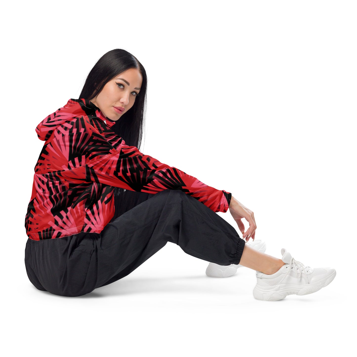 Red Cropped Windbreaker