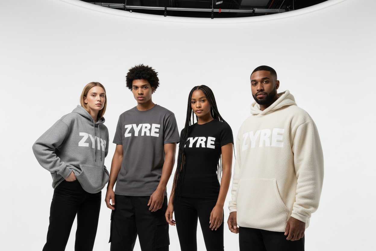 show ZYRE LOGO on the tops 